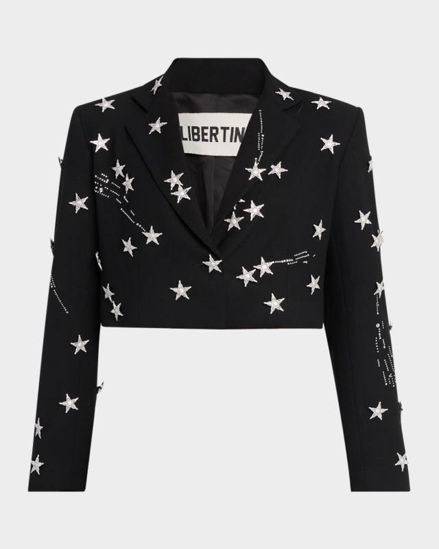 Margaret Shooting Stars Embellished Crop Jacket